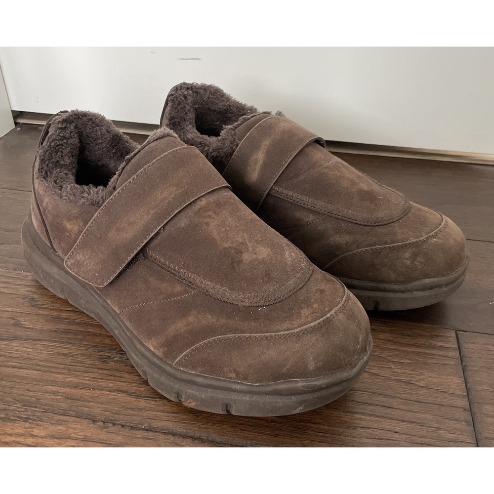 Fitville Brown‎ Strap Diabetic Shoes Mens Size 9.5 Wide